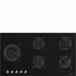 Smeg Classic PV395LN plaque Noir Intégré 90 cm Gaz sur plaque de cuisson en verre 5 zone(s)