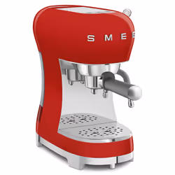 Smeg ECF02RDEU, Machine à expresso, 1,1 L, Café moulu, 1350 W, Rouge