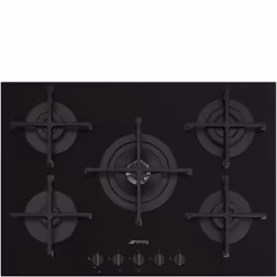 Smeg Cucina PV275B, Noir, Comptoir, 72 cm, Gaz, Verre, 5 zone(s)