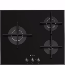 Smeg Linea PV163B3, Noir, Intégré, 60 cm, Gaz, Verre, 3 zone(s)