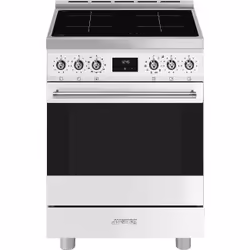 Smeg Symphony C6IPWHM2, Cuisinière, Blanc, Rotatif, Tactile, Acier inoxydable, Acier inoxydable, Métal