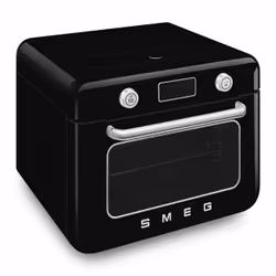 Smeg COF01RDEU Petit Noir, Acier inoxydable Boutons, Rotatif