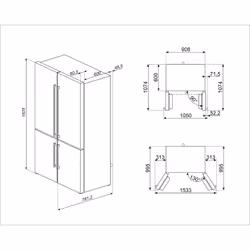 Smeg FQ60BDE frigo américain Pose libre 572 L E Blanc - Vue supplémentaire 4