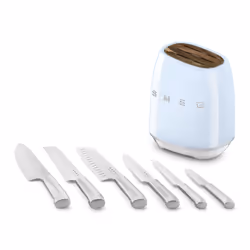Smeg KBSF02PB bloc à couteaux Plastique, Acier inoxydable, Bois Bleu, Chrome, Bois - Vue supplémentaire 5