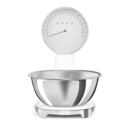 Smeg KSF01WHWW escabeaux de cuisine Chrome, Blanc Comptoir Balance de ménage électronique