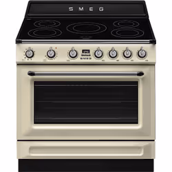 Smeg Victoria TR90IMP, Cuisinière, Crème, Rotatif, Chrome, Métal, Métal