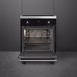 Smeg Symphony C6IMBLT2 four et cuisinière Electrique Plaque avec zone à induction Noir A - Vue supplémentaire 2