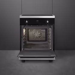 Smeg Symphony C6IMBLT2 four et cuisinière Electrique Plaque avec zone à induction Noir A - Vue supplémentaire 3