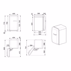 Smeg FAB5LRD6 réfrigérateur Pose libre 34 L C Rouge - Vue supplémentaire 2