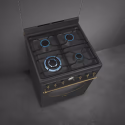 Smeg Coloniale CO60GMAN2 four et cuisinière A Electrique Gaz Noir - Vue supplémentaire 4