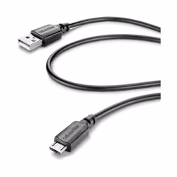 Cellularline Power Cable 120cm - MICRO USB, 1,15 m, USB A, Micro-USB B, USB 2.0, Mâle/Mâle, Noir