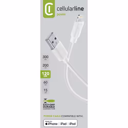 Cellularline USBDATACMFIIPH5W câble Lightning 1,2 m Blanc