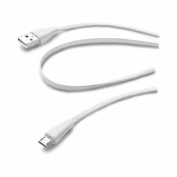 Cellularline USBDATACMICROUSBW, 1 m, USB A, Micro-USB B, USB 2.0, Mâle/Mâle, Blanc