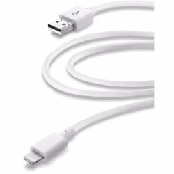 Cellularline Power Cable 200cm - Lightning, 2 m, Lightning, USB A, Blanc, Droit, Droit