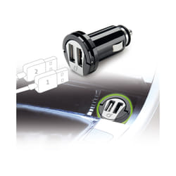 Cellularline MICROCBRUSBDUAL2A chargeur d'appareils mobiles Universel Noir Allume-cigare Auto