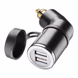 Interphone ADAPTATEURDIN DOUBLE USB, Auto, Allume-cigare, Noir