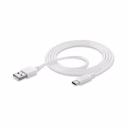 Cellularline Power Cable 120cm - USB-C, 1,2 m, USB A, USB C, USB 2.0, Mâle/Mâle, Blanc