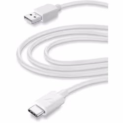 Cellularline USBDATACUSBC3MW, 3 m, USB A, USB C, USB 2.0, Mâle/Mâle, Blanc