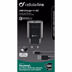Cellularline ACHHUKITQCTYCK chargeur d'appareils mobiles Universel Noir Secteur Intérieure - Vue supplémentaire 4