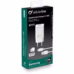 Cellularline ACHSMKIT15WMUSBW chargeur d'appareils mobiles Smartphone Blanc Secteur Intérieure - Vue supplémentaire 4