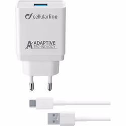 Cellularline ACHSMKIT15WTYCW, Intérieure, Secteur, 1 m, Blanc