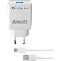 Cellularline ACHSMKIT15WTYCW chargeur d'appareils mobiles Universel Blanc Secteur Intérieure