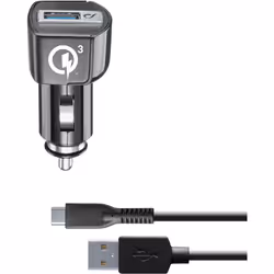 Cellularline CBRHUKITQCTYCK, Auto, Allume-cigare, 1 m, Noir