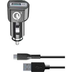 Cellularline CBRHUKITQCTYCK chargeur d'appareils mobiles Universel Noir Allume-cigare Charge rapide Auto