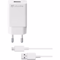 Cellularline Charger Kit 10W - Micro USB - Samsung, Intérieure, Secteur, 1 m, Blanc