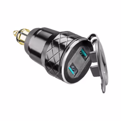 Interphone 2 ADAPTATEUR USB POUR DOUILLE DIN, Auto, Allume-cigare, Noir