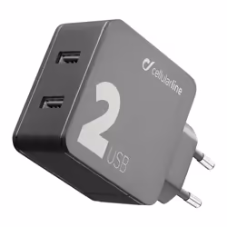 Cellularline Multipower 2 - iPhone, Samsung, Huawei, Xiaomi and other Smartphones and Tablets, Intérieure, Secteur, Noir