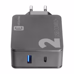 Cellularline Multipower 2 Combo Plus Ordinateur portable, Smartphone Noir Secteur Charge rapide Intérieure