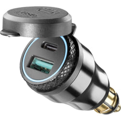 Interphone USB-A and USB-C Adaptateur 12V avec prise DIN, noir
