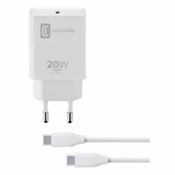 Cellularline USB-C Charger Kit 20W - USB-C to USB-C - iPad Pro (2018 or later) and iPad Air (2020), Intérieure, Secteur, 1 m, ...