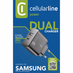 Cellularline Dual Super Fast Charger 25W - Samsung