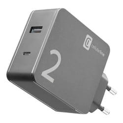 Cellularline Duo Charger Ordinateur portable, Smartphone Noir Secteur Charge rapide Intérieure