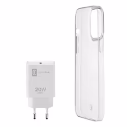 Cellularline STARTER KIT - iPhone 13, Housse, Apple, iPhone 13, 15,5 cm (6.1"), Transparent, Blanc