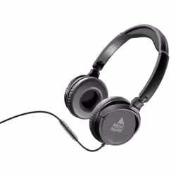 Music Sound STEREO HEADPHONES WITH MICROPHONE, Avec fil, Appels/Musique, 20 - 20000 Hz, Casque, Noir