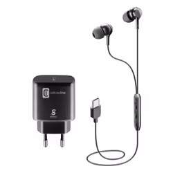 Cellularline CHARGE & MUSIC KIT, Avec fil, Appels/Musique, 127 g, Casque, Noir