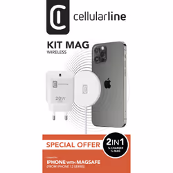Cellularline Mag Kit Casque, Smartphone, Smartwatch Blanc Secteur, USB Recharge sans fil Intérieure