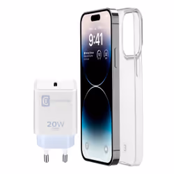 Cellularline Starter Kit, Housse, Apple, iPhone 14 Pro Max, 17 cm (6.7"), Transparent, Blanc