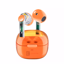 Cellularline FINE, True Wireless Stereo (TWS), Appels/Musique, Casque, Orange, Transparent