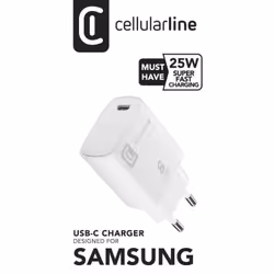 Cellularline APPLE MAINS CHARGER 25W SMALL WHITE