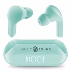 Music Sound BTMSTWSSLIDEG, True Wireless Stereo (TWS), Appels/Musique, Casque, Vert
