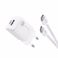 Cellularline ACHKITC2CGAN30TABW, Intérieure, Secteur, 1 m, Blanc
