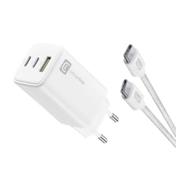 Cellularline ACHKITC2CGAN65TABW chargeur d'appareils mobiles Ordinateur portable, Smartphone, Tablette Blanc Secteur Charge rapide Intérieure