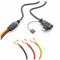 Interphone RIDESYNC Câble de charge USB-C pour la connexion à la batterie du véhicule, noir