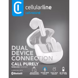 Cellularline BTPURETWSW écouteur/Écouteur TWS Bluetooth Blanc - Vue supplémentaire 3