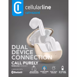 Cellularline BTPURETWSH écouteur/casque True Wireless Stereo (TWS) Ecouteurs Appels/Musique Bluetooth Or