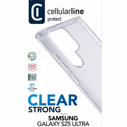 Cellularline CLEARDUOGALS25UT, Housse, Samsung, Galaxy S25 Ultra, 17,3 cm (6.8"), Transparent